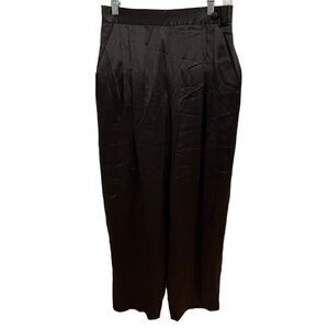 Vintage Lloyd Williams Pant Womens 12 Black Silk Pleated Luxe Goth Cosmopolitan